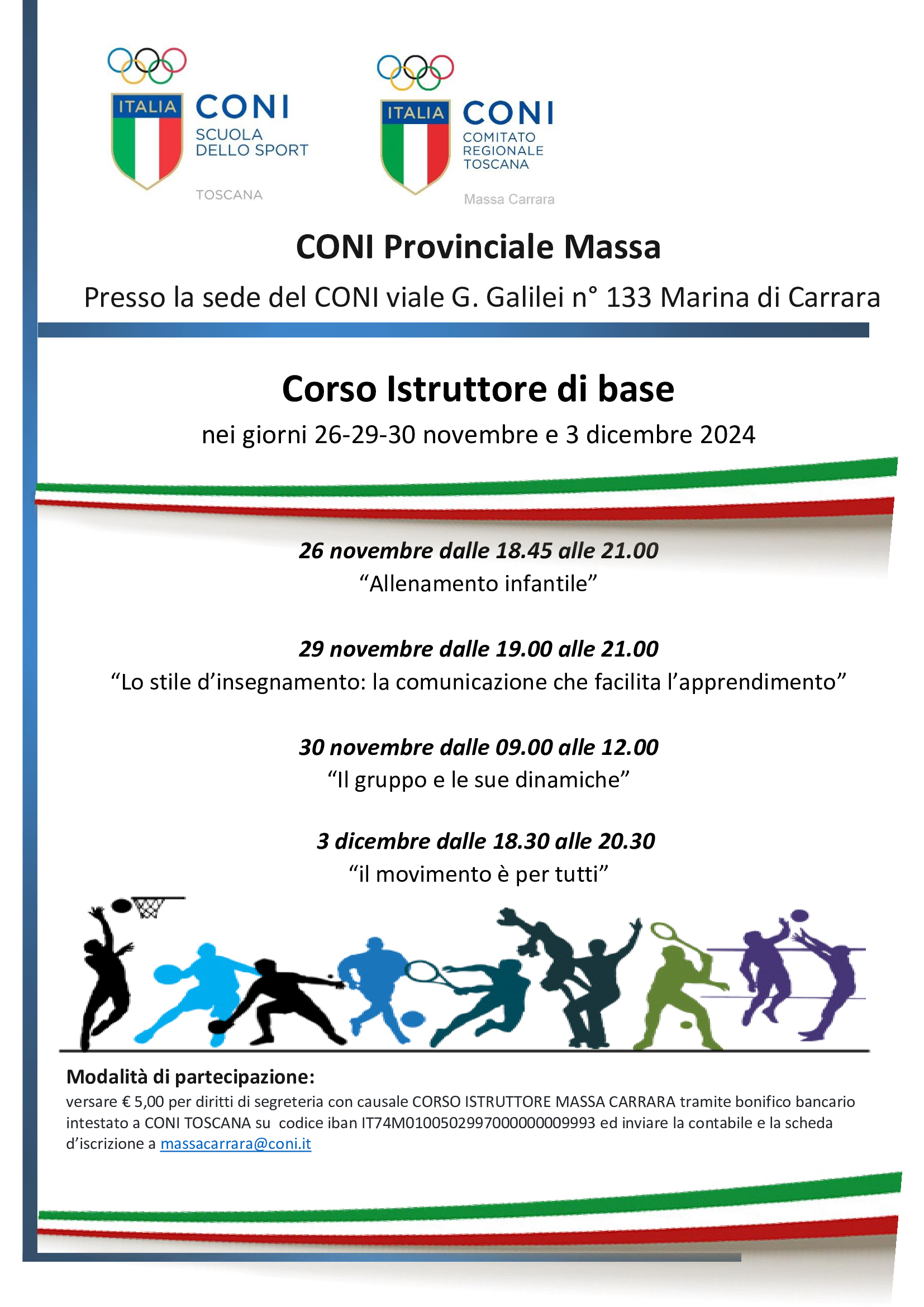 MASSA CARRARA -  CORSO PER ISTRUTTORI DI BASE