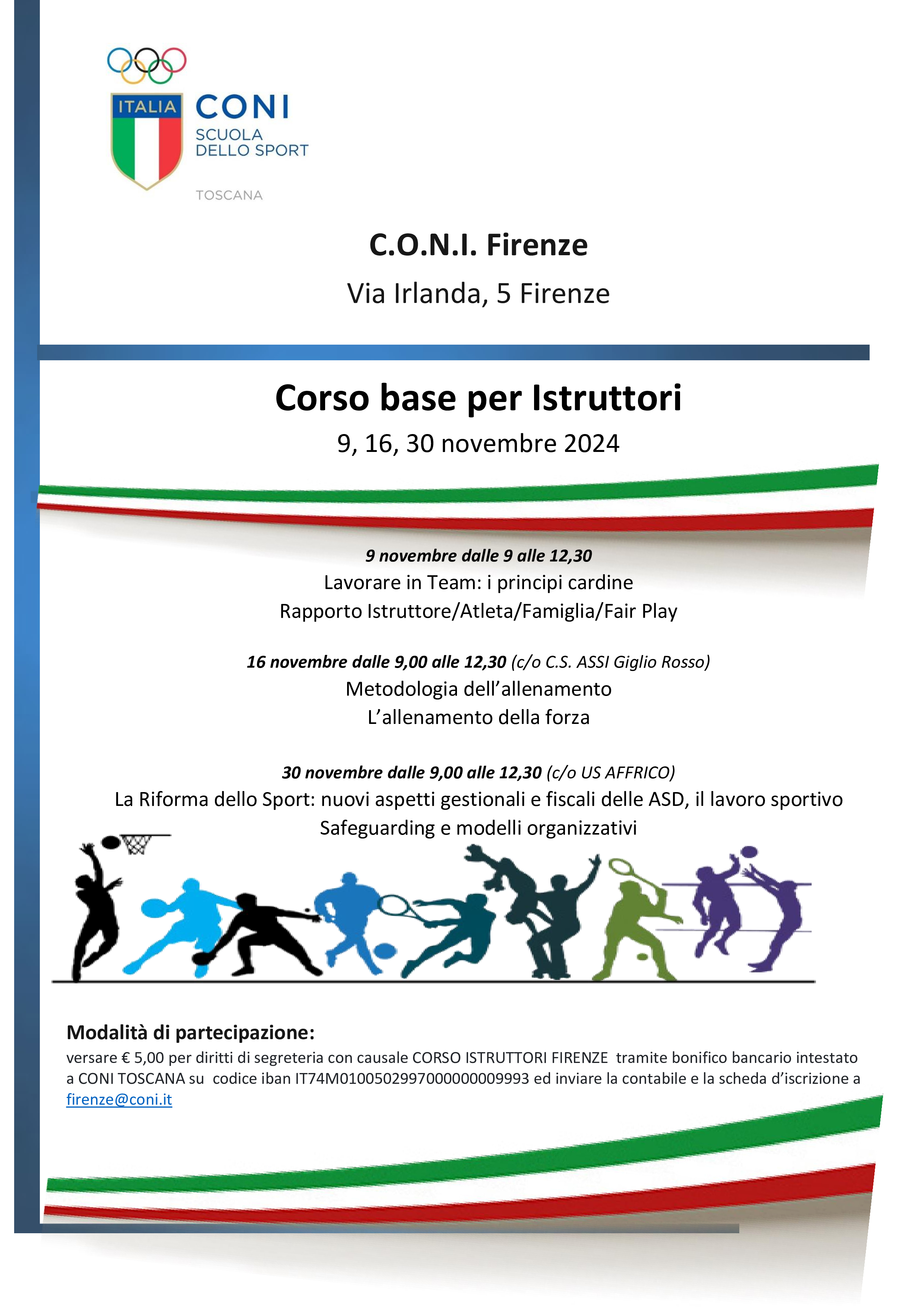 FIRENZE - CORSO ISTRUTTORI ATTIVITA' GIOVANILE